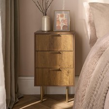 OHS Ribbed Bedside Table Cabinet 3/4/5/6 Draw Nightstand Side Board