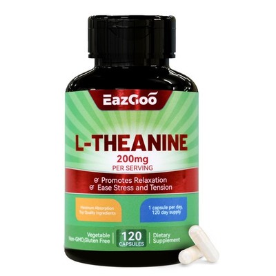 EAZGOO L-Theanine 200mg, Amino Acid Supplement to 120 Count (Pack of 1) 