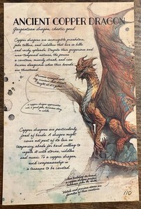 Mythical Creature Ancient Copper Dragon Postcard PC311 Ephemera Wall Art  -Tonya
