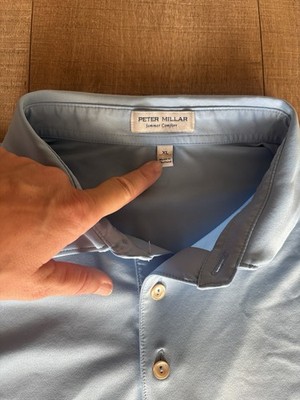 Peter Millar Light Blue Short Sleeve Polo Shirt Men's XL Summer Comfort NWT