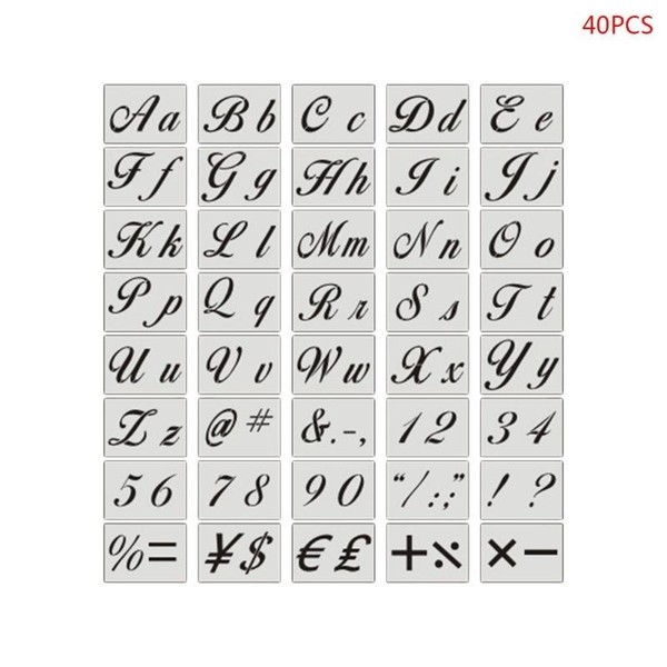 40Er Set Buchstaben Schablonen Alphabet Stencil Wandmalerei Diy PräGevorlagen-image