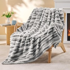 BEDELITE Fleece Throw Blanket for Couch - 300GSM Soft Warm Fluffy Tie-dye Gr...