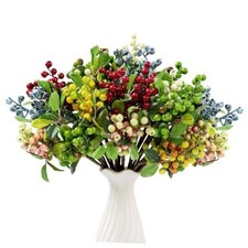 Artificial Berry Stems Assorteded Color, Fake Berries Branches 20 PCS Mix