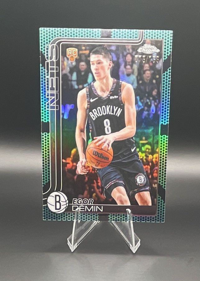 2025-26 Topps Chrome Egor Demin RC Basketball Border Aqua Refractor /199 Nets