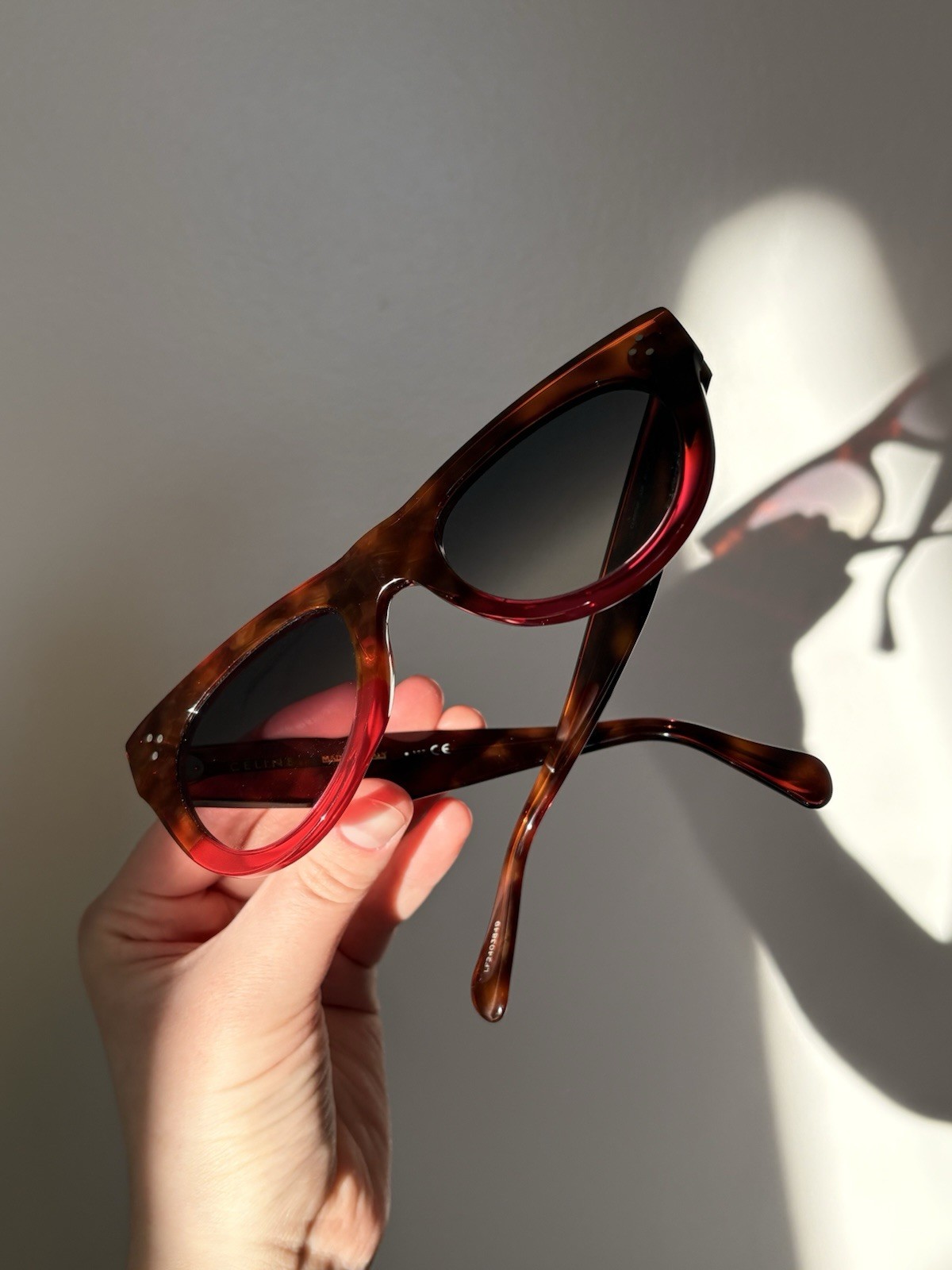 Céline Cat Eye Tortoise Shell Gradient Sunglasses… - image 1