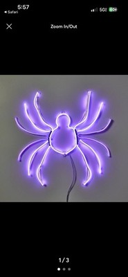 Hyde & Eek! Animated SPIDER Faux Neon LED Halloween Motion Light Sign  NEW 2023