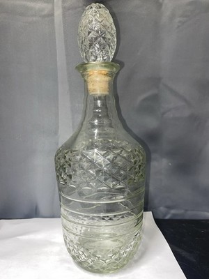 Elegant Cut Glass Wine Liquor Decanter Vintage Bar Accessories