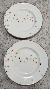 2(TWO) Kate Spade New York Lenox Market Street Collection Plates Confetti 9 1/2"
