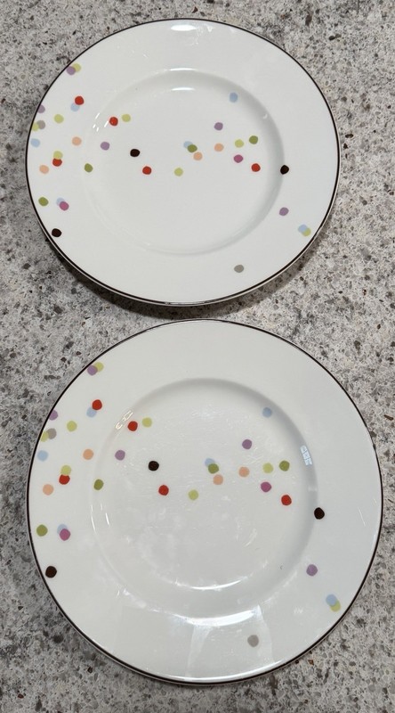 2(TWO) Kate Spade New York Lenox Market Street Collection Plates Confetti 9 1/2"