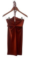 FOREVER 21 Rust Halter Mini Dress Cut Out Middle Women’s Size Medium NWT