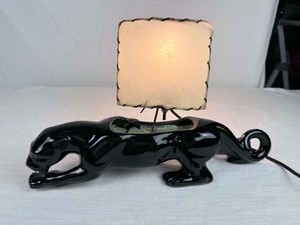 Vintage Ceramic Black Panther Lamp | eBay