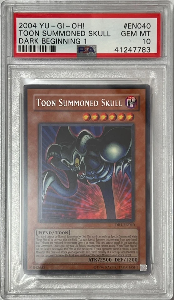 2004 Yu-Gi-Oh! PSA 10 GEM-MT 'Toon Summoned Skull' DB1-EN040 SILVER LETTER RARE - Image 2 of 4