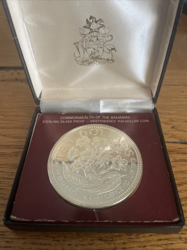 Argent BE 49g - 10 Bahamas Indépendance Day 1975 - Coffret Franklin Mint - Proof - Photo 2/4