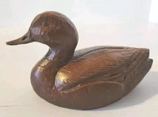 Red Mill MFG USA 1987 Brown Duck Hand Crafted Carved Resin 5" Long  Cabin Lodge 