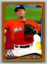 2014 Topps Update Gold  Derek Dietrich US-313 0672/2014