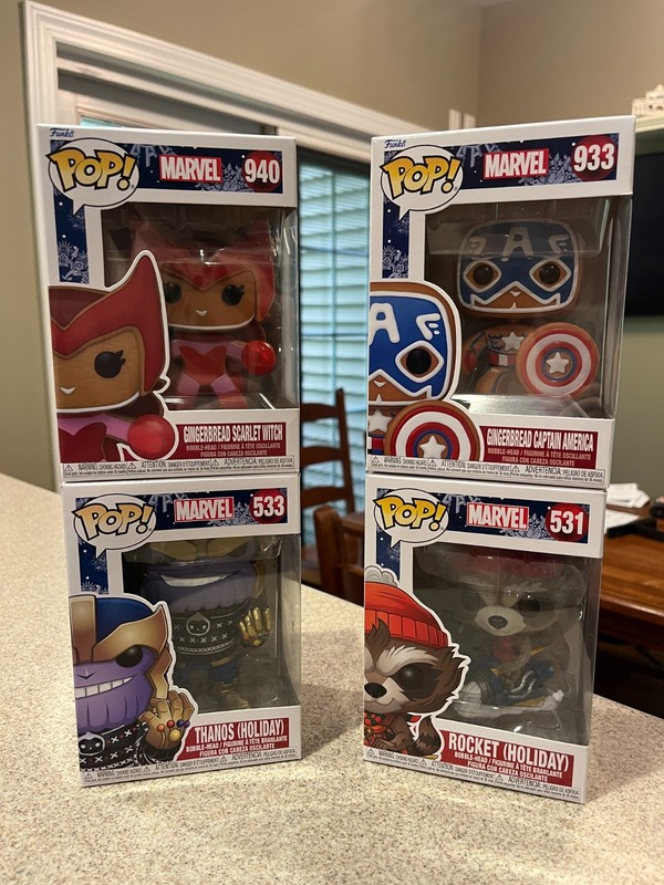 Funko Pop Marvel Holiday Lot of 4 Gingerbread Scarlet Witch Captain America