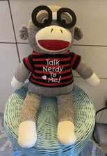 Dan Dee Sock Monkey 20" Collectors Choice Talk Nerdy to Me Plush Stuffed