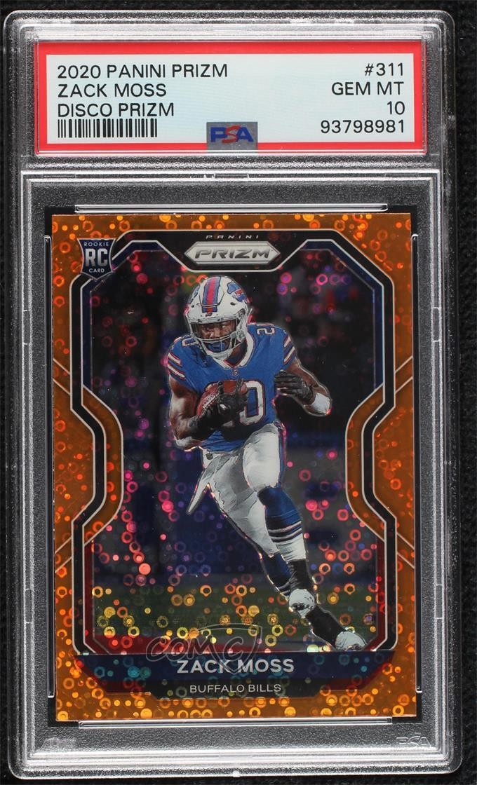2020 Panini Prizm Orange Disco Zack Moss #311 PSA 10 GEM MT Rookie RC 09wh