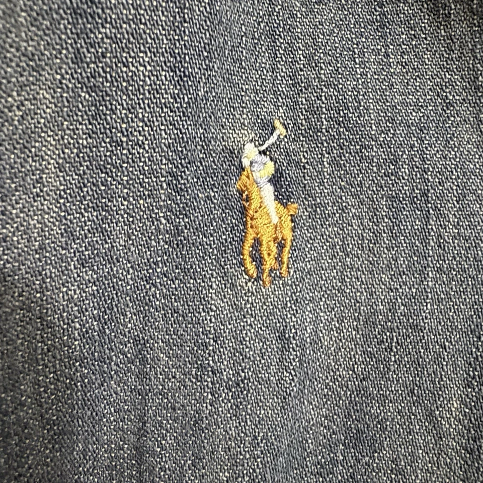 Polo Ralph Lauren 女孩 4 码牛仔布纽扣衬衫连衣裙经典准备 — 第 2/4 张图片