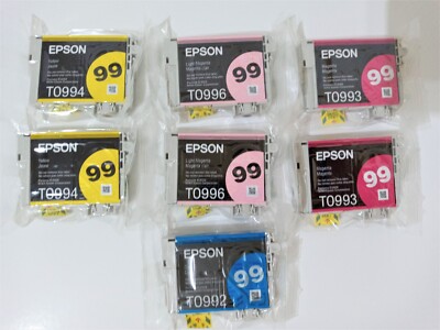 Lot of 7 Genuine Epson Ink Printer 99 Color T0992 T0993 T0994 T0996 New Sealed