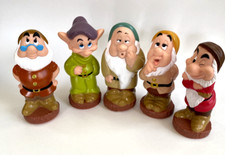 Disney Snow White and the Seven Dwarves SET OF 5 Bath Toys Rubber Toys, Vintage,