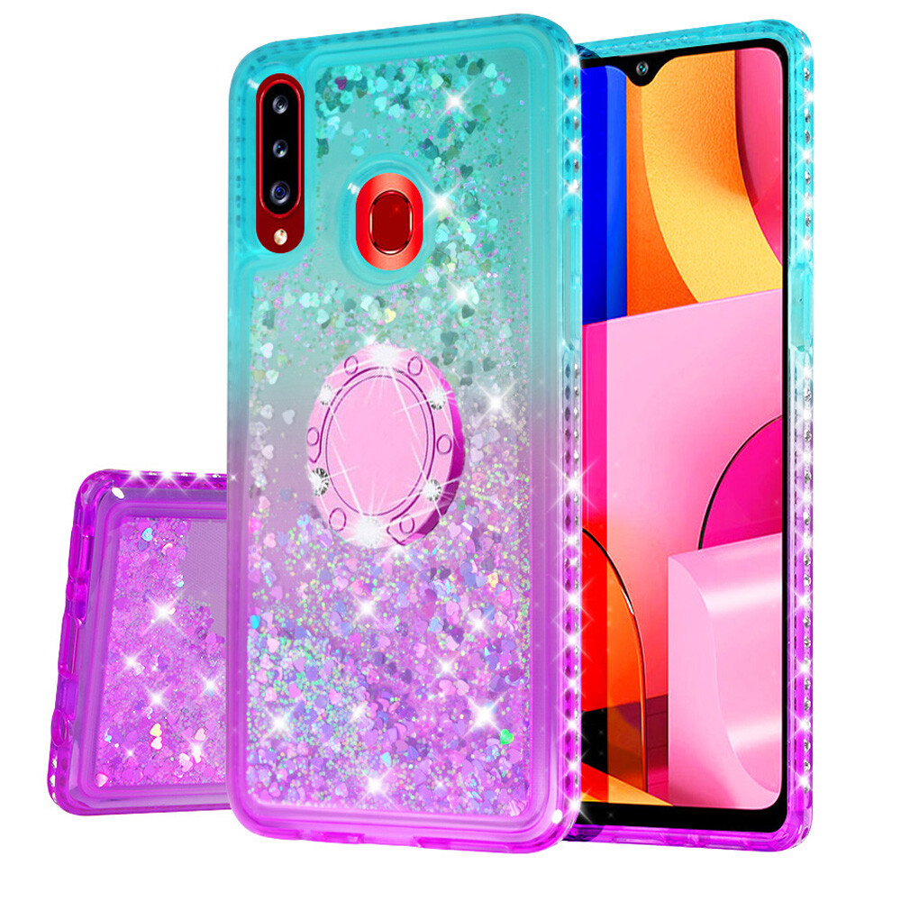 Glitter A20s Pouch For Samsung Galaxy A20 A50 Rose Gold Chrome