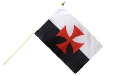 Kreuzritter Kreuz Stockflagge Flaggen Fahnen Stockfahne 30x45cm