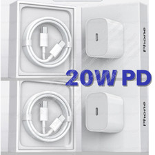 For iPhone 14/13/12/11 Pro/XR/iPad 20W PD Fast Charger Cable USB-C Power Adapter
