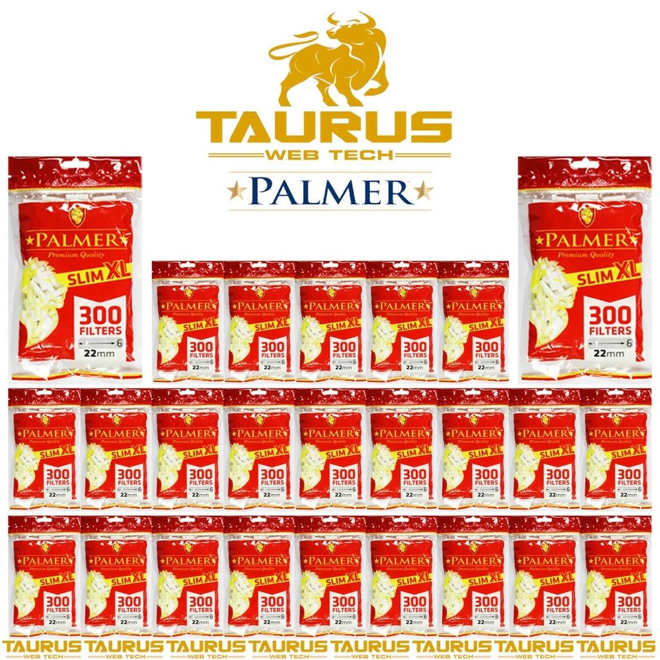 7500 x PALMER SLIM XL Filters 22mm Tips Tobacco Smoking Resealable Bags UK - Image 3 of 4