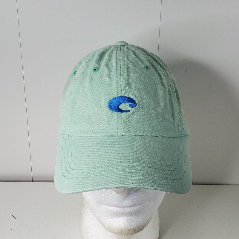 Costa Del Mar Strapback Hat Baseball Cap Embroidered Blue C Letter Logo Green