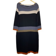 Nine West Midi Dress Fall Colors Color Block Textured Sweater Women’s Size 1X