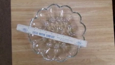 DEVILED EGG DISH CLEAR GLASS  HOLDS 12 MEASURES 9 3/4"