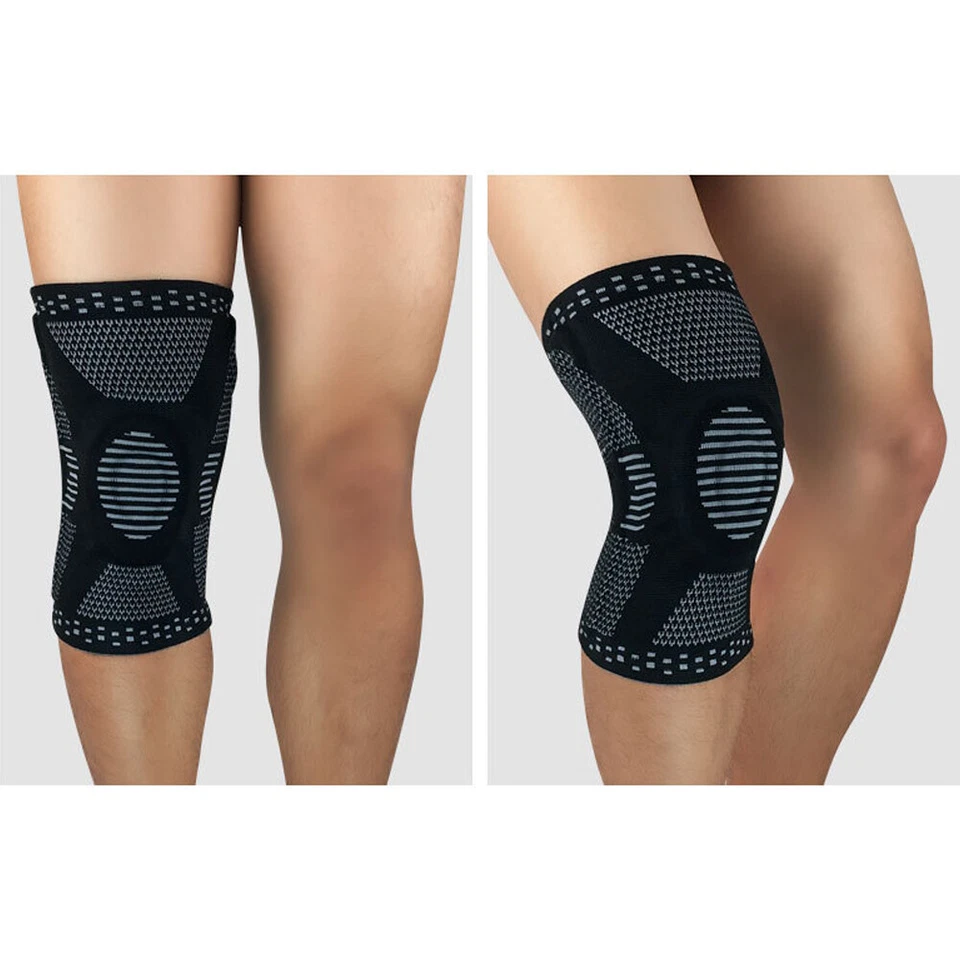 Men Elastic Support Sports Knee Pads Knee Warmer Running Basketball Protection - Image 2 of 4