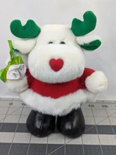 Soft Dreams Christmas Moose Reindeer Plush 7 Inch Santa Gift Bag Stuffed Animal