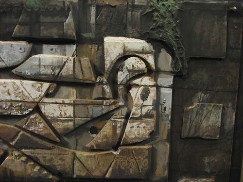 Otfried Mahnke: „Mauer“ Materialbild, Tempera, Holzteile - Picture 4 of 5