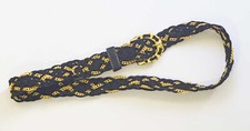 Belt Black Velour Braided With Gold Chains Length 90cm