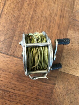 1 MOULINET DE Peche Ancien Vert Alu Circa 1950 Sans Marque Made In