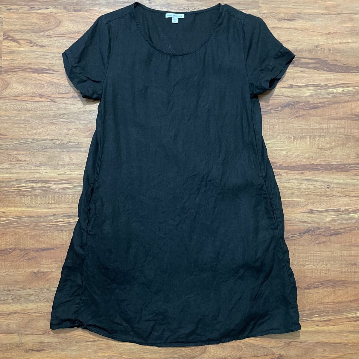 Standard James Perse Womens Black 100% Linen Tunic Dress Sz 0