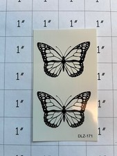 Realistic Temporary Fake Tattoos, Tiny, Words, Flowers, Butterflies, 1 pc shown