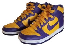 Nike Dunk High GS Lakers Court Shoes 4Y 36 3.5 Purple Gold Sneakers DZ4455-500