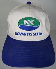 VINTAGE 1990s NOVARTIS SEEDS FARM SEED AGRICULTURAL ADVERTISING SNAPBACK HAT CAP