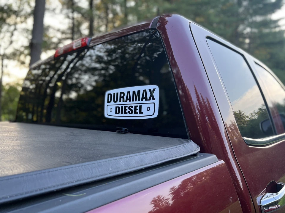 Duramax Diesel 12” Blanco Calcomanía Adhesiva Camión 4x4 Logotipo Transporte Elevado Foto 2 de 4