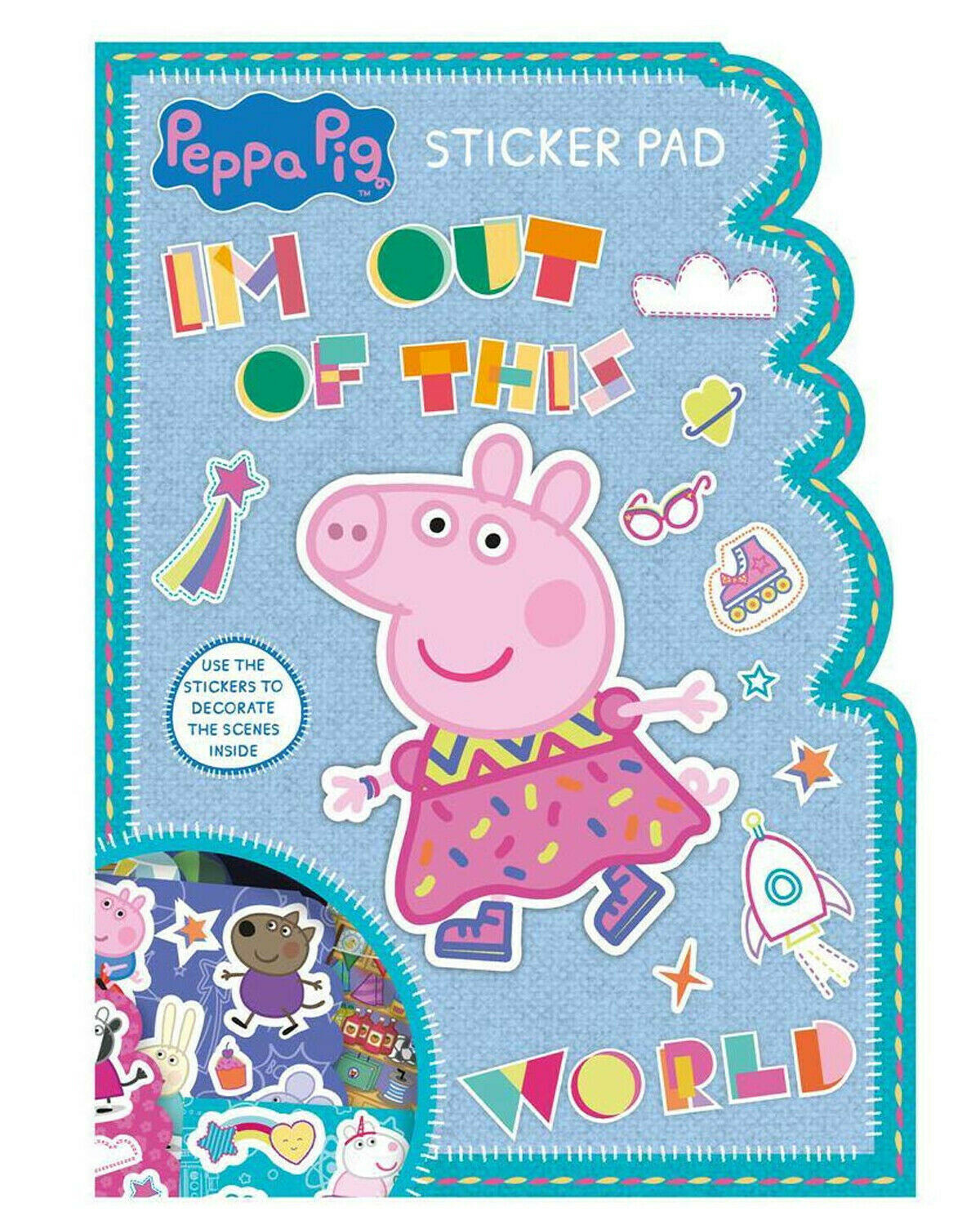 Peppa Pig Adhesivo Almohadilla Niños Niños Actividad Adhesivo Libro 5 Escenas 34 Pegatinas