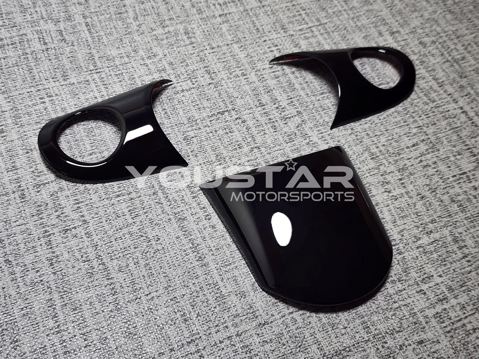  4 X GLÄNZEND SCHWARZ MULTIFUNKTIONALE LENKRADABDECKUNGEN für MINI R50 R52 R53 - Bild 2 von 4