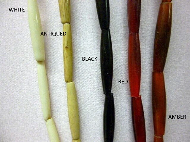 Cuentas de hueso de búfalo/cuerno para pila ¡Todos los tamaños! Rojo Blanco Ámbar Negro Antiguo Foto 3 de 4