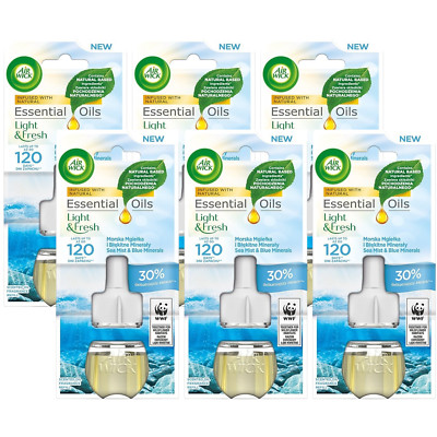 Airwick Light & Fresh Infused natürliche ätherische Duftöle Duft Nachfüller x6