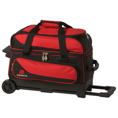 Ebonite 2 Ball Roller Bowling Bag With Wheels Red 5 Year for sale