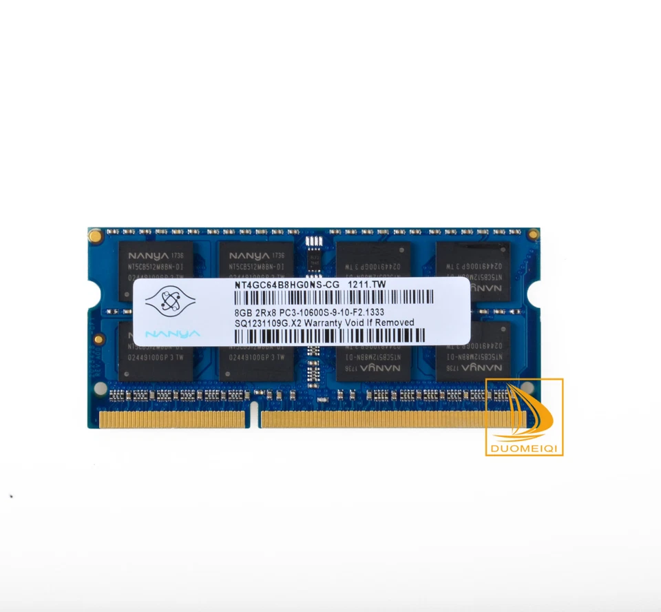 Nanya 8GB 2RX8 PC3-10600S DDR3 1333Mhz 204Pin 1.5V SODIMM Laptop Memory RAM D&D - Image 2 of 4