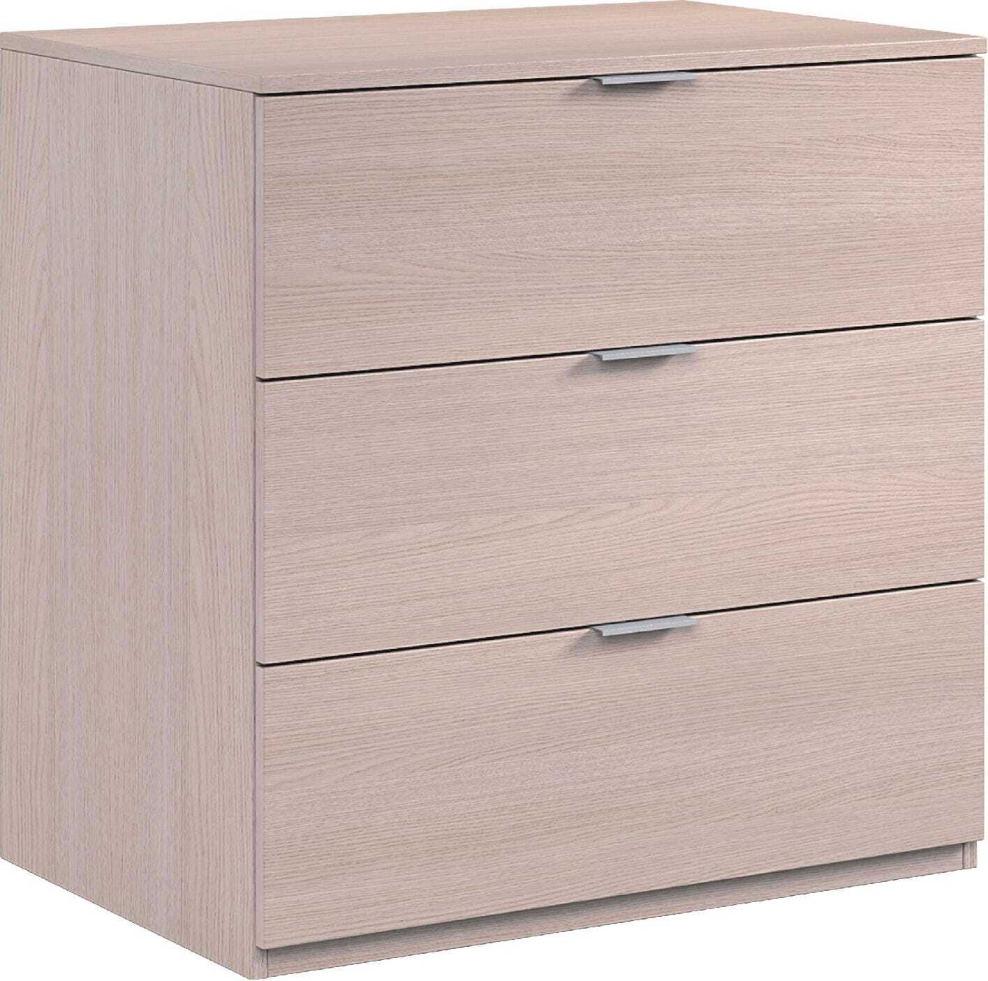 FORES HABITAT Cassettiera Camera da letto 3 Cassetti 77x38x80h cm Rovere LC7823R