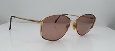 Vintage Luxottica Anita Purple Gold Metal Oval Sunglasses FRAMES ONLY Italy